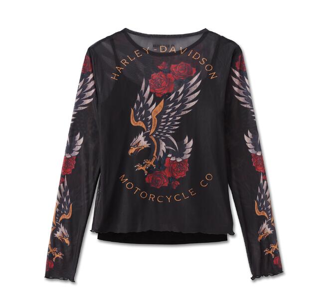 HARLEY DAVIDSON TOP-MESH,ALLOVER PRINT