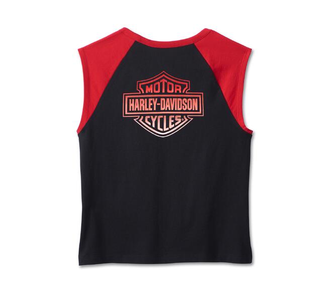 HARLEY DAVIDSON TEE-KNIT,COLORBLOCK BLACK