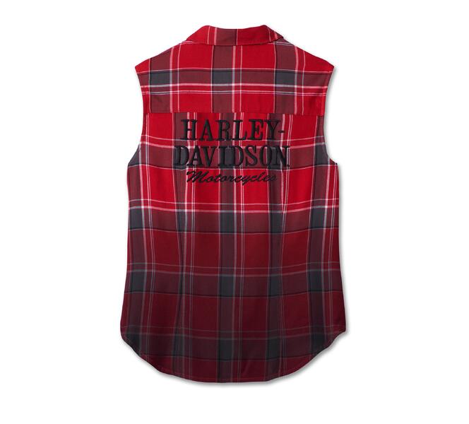 HARLEY DAVIDSON SHIRT-WOVEN,RED PLAID