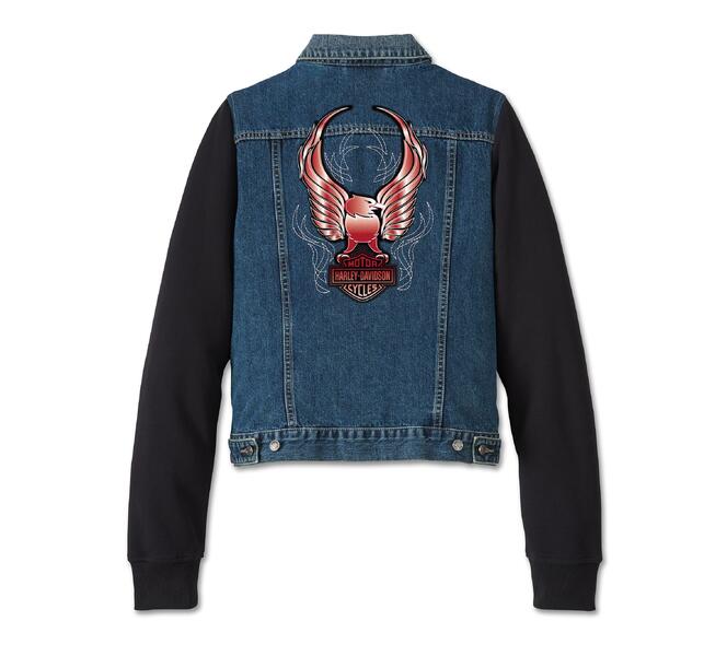 HARLEY DAVIDSON JACKET-DENIM,COLORBLOCK