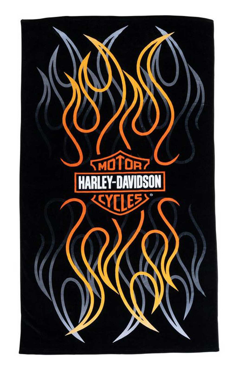 HARLEY DAVIDSON  B&S FLAMES BEACH TOWEL