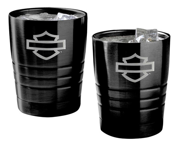 HARLEY DAVIDSON OPEN B&S DOF GLASS SET