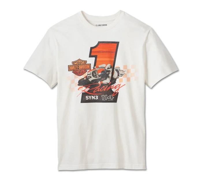 HARLEY DAVIDSON TEE-KNIT,OFF WHITE