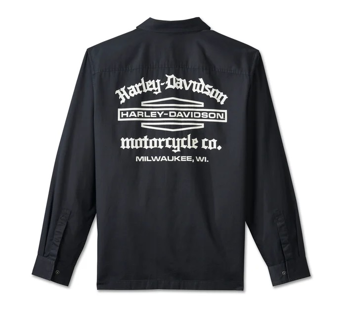 HARLEY DAVIDSON MEN – WRENCH CREW MECHANICS LONG SLEEVE SHIRT – BLACK