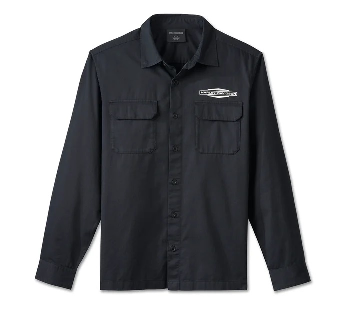 HARLEY DAVIDSON MEN - WRENCH CREW MECHANICS LONG SLEEVE SHIRT - BLACK