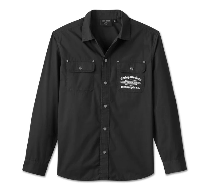 HARLEY DAVIDSON SHIRT-WOVEN,BLACK