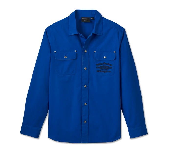 HARLEY DAVIDSON SHIRT-WOVEN,BLUE