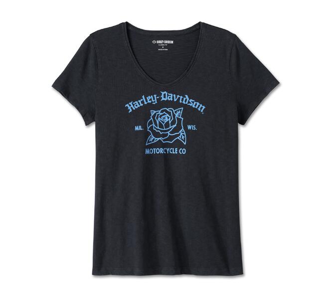 HARLEY DAVIDSON TEE-KNIT,BLACK