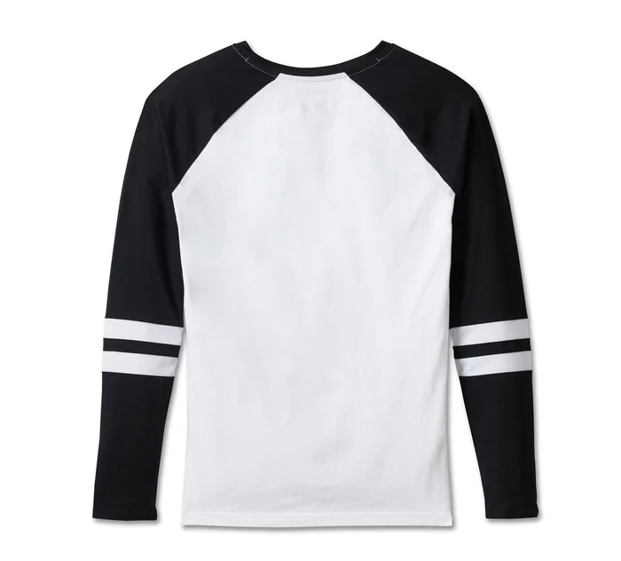 HARLEY DAVIDSON TOP-KNIT,WHITE/BLACK COLORBLOCK