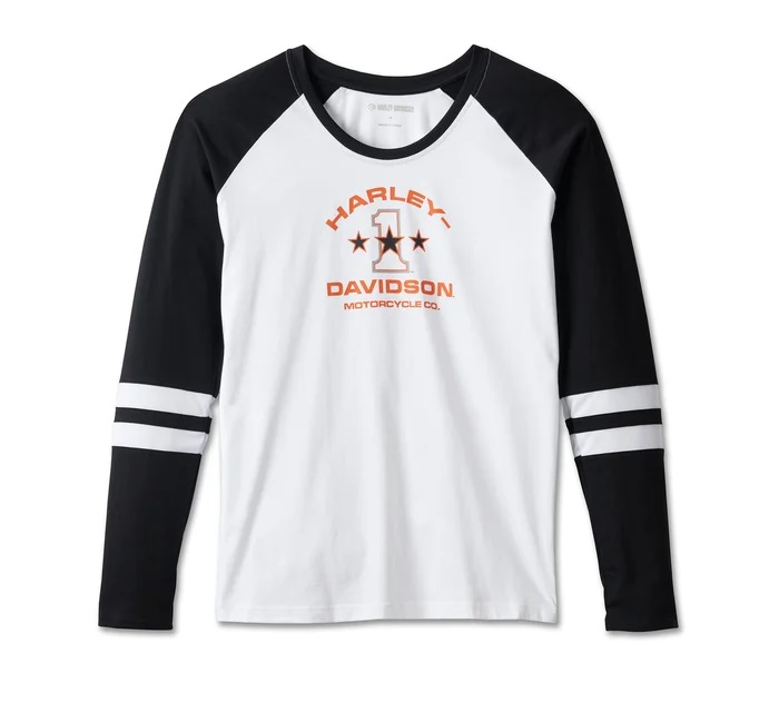 HARLEY DAVIDSON TOP-KNIT,WHITE/BLACK COLORBLOCK