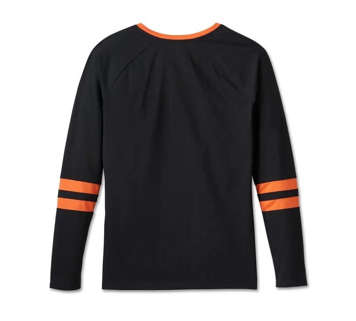 HARLEY DAVIDSON TOP-KNIT,BLACK/ORANGE COLORBLOCK