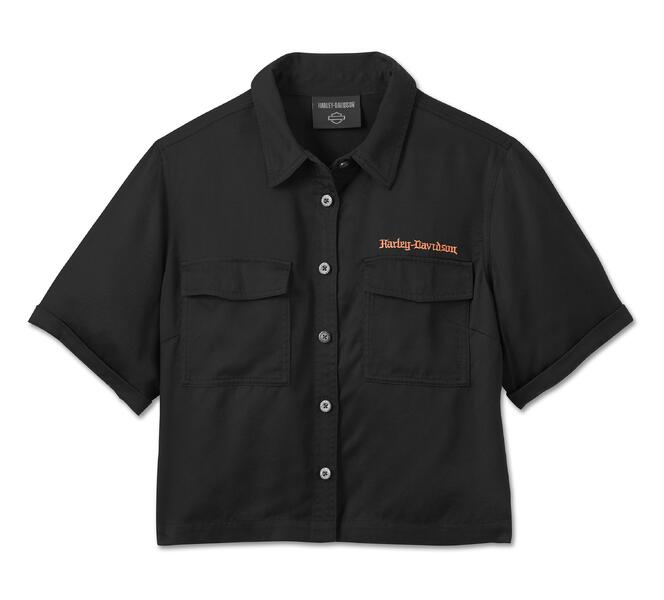 HARLEY DAVIDSON SHIRT-WOVEN,BLACK