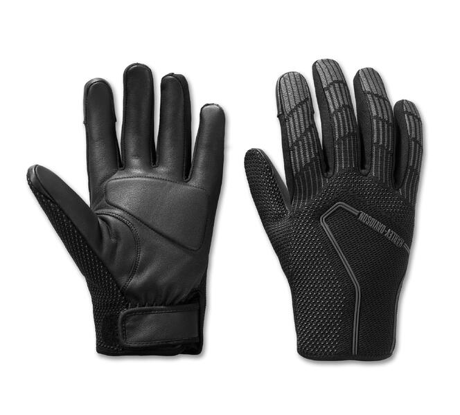 HARLEY DAVIDSON GLOVES-DYNA,F/F,TEXTILE,BLACK