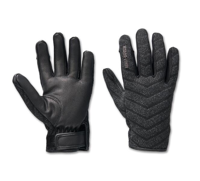 HARLEY DAVIDSON GLOVES-DYNA,F/F,TEXTILE,BLACK