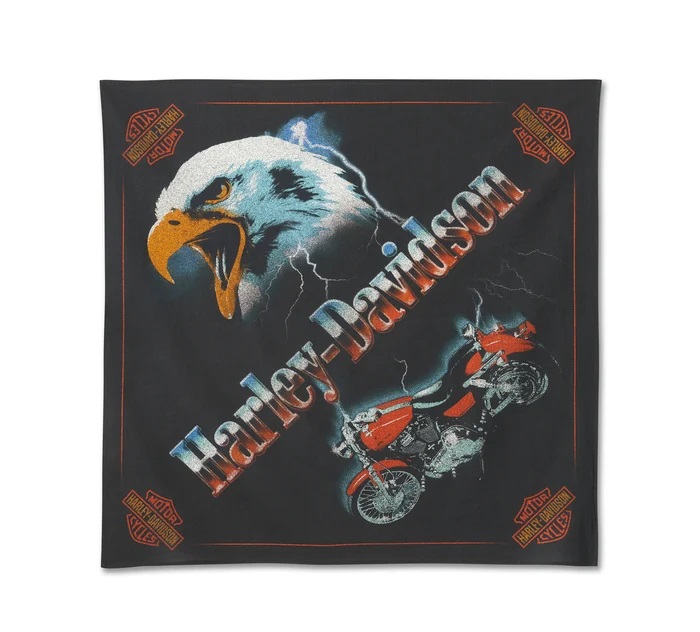 HARLEY DAVIDSON BANDANA-WOVEN,BLACK