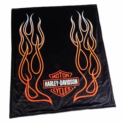 HARLEY DAVIDSON B&S FLAMES BLANKET