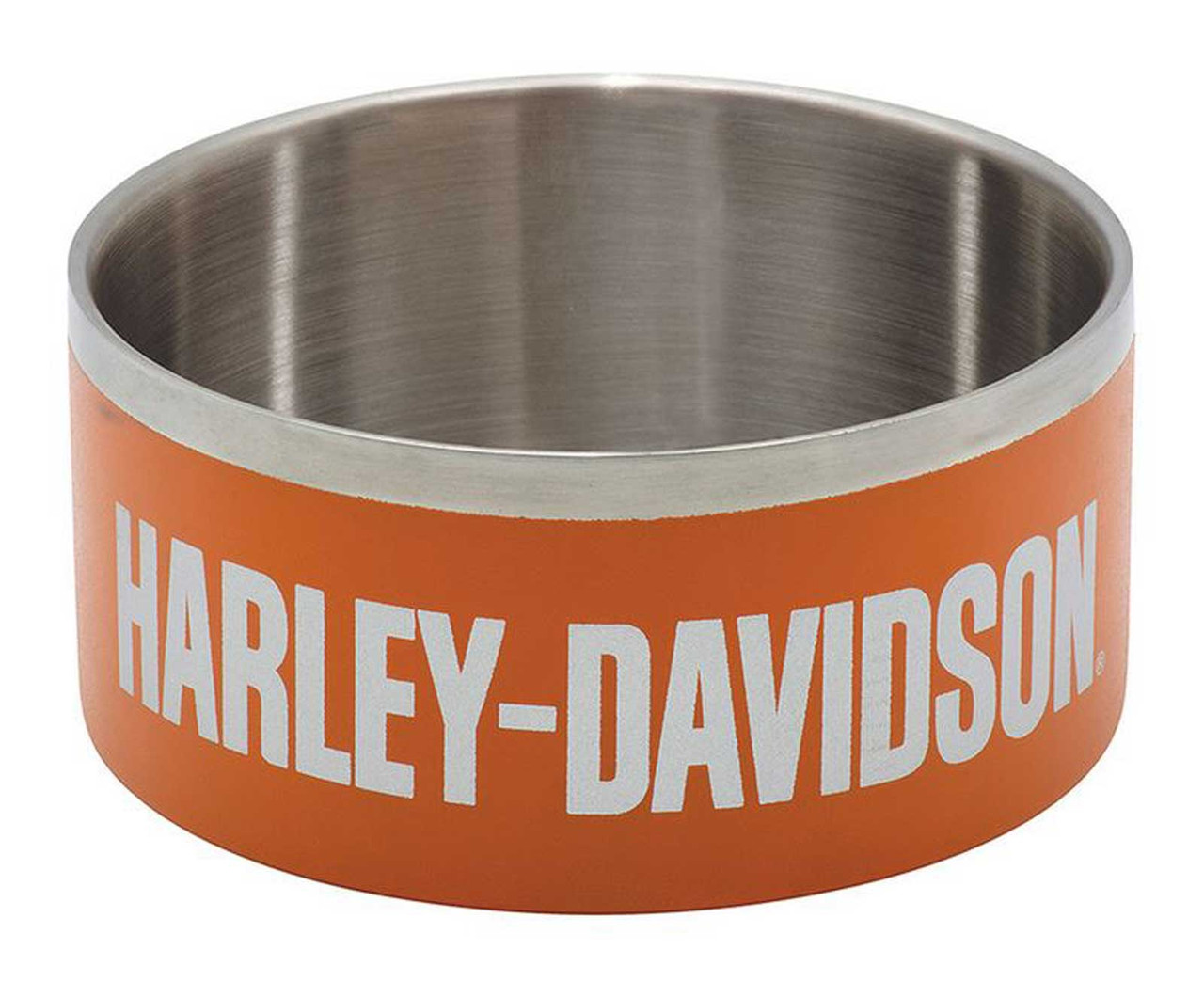 HARLEY DAVIDSON ORANGE SS PET BOWL - LARGE