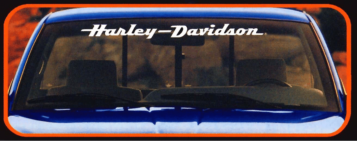 HARLEY DAVIDSON VOITURE – AUTOCOLLANT PARE-BRISE – BLANC