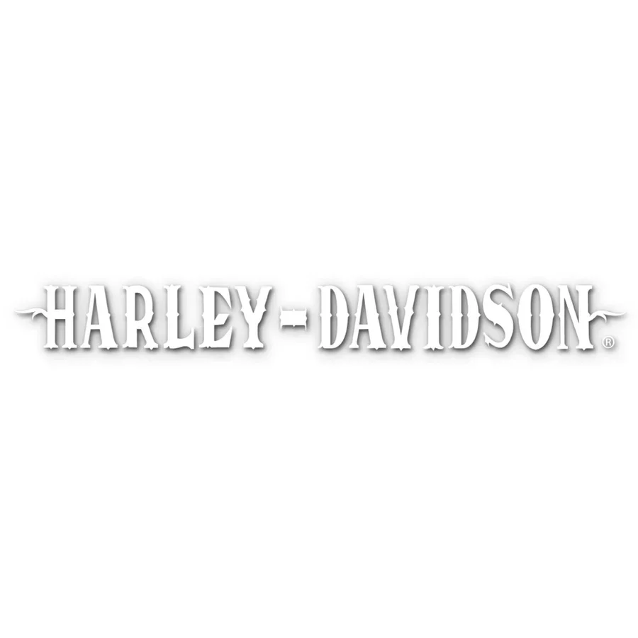 HARLEY DAVIDSON VOITURE - AUTOCOLLANT PARE-BRISE WESTERN FONT - BLANC