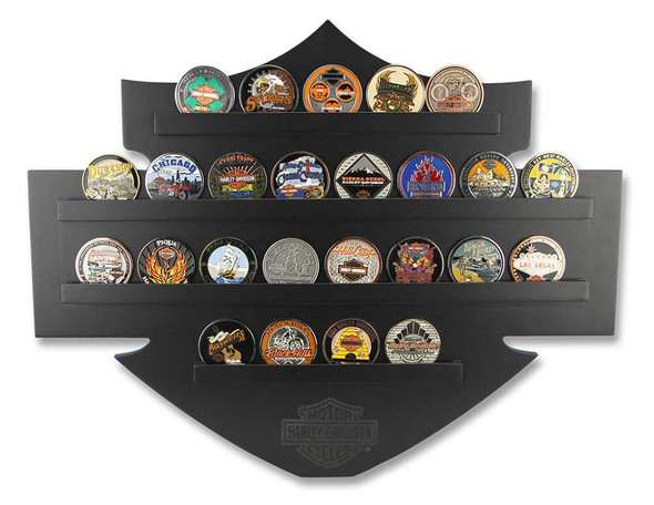 HARLEY DAVIDSON DECOR - CADRE JETONS DE POKER - NOIR
