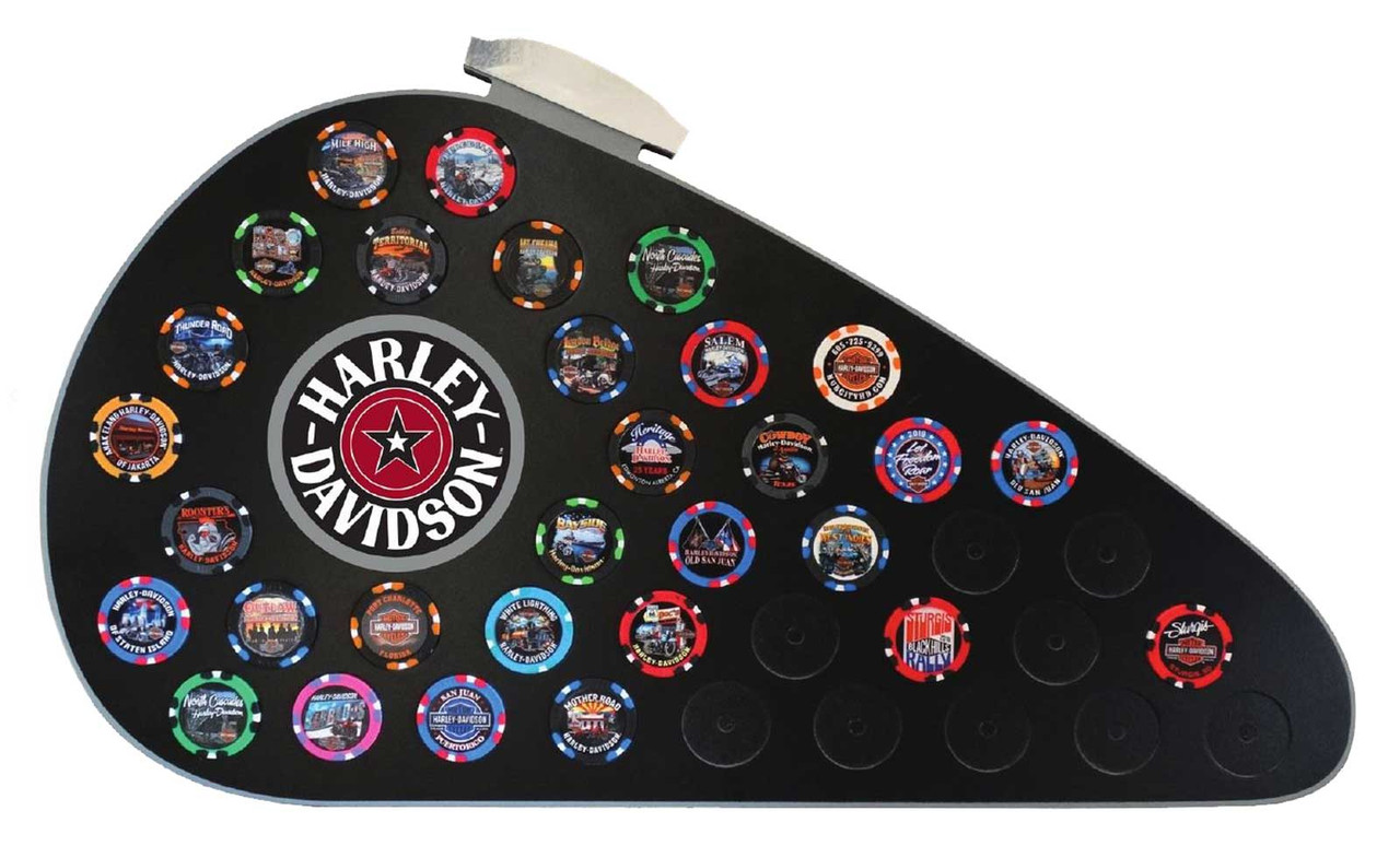 HARLEY DAVIDSON DECOR - CADRE MAGNÉTIQUE JETONS DE POKER - GAS TANK