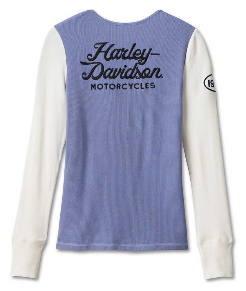 HARLEY DAVIDSON FEMME – CHANDAIL MANCHES LONGUES – BLEU/BLANC