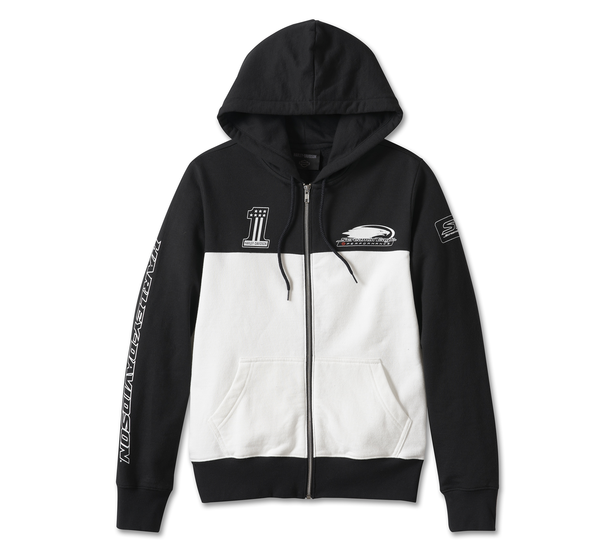 HARLEY DAVIDSON FEMME - VESTE À CAPUCHON SCREAMIN' EAGLE - NOIR/BLANC
