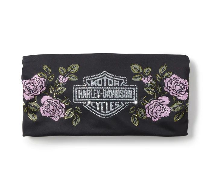 HARLEY DAVIDSON FEMME - BANDEAU ÉLASTIQUE - NOIR/ROSE