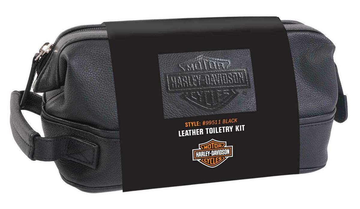 HARLEY DAVIDSON VOYAGE - TROUSSE DE COSMÉTIQUE/TOILETTE CUIR - NOIR