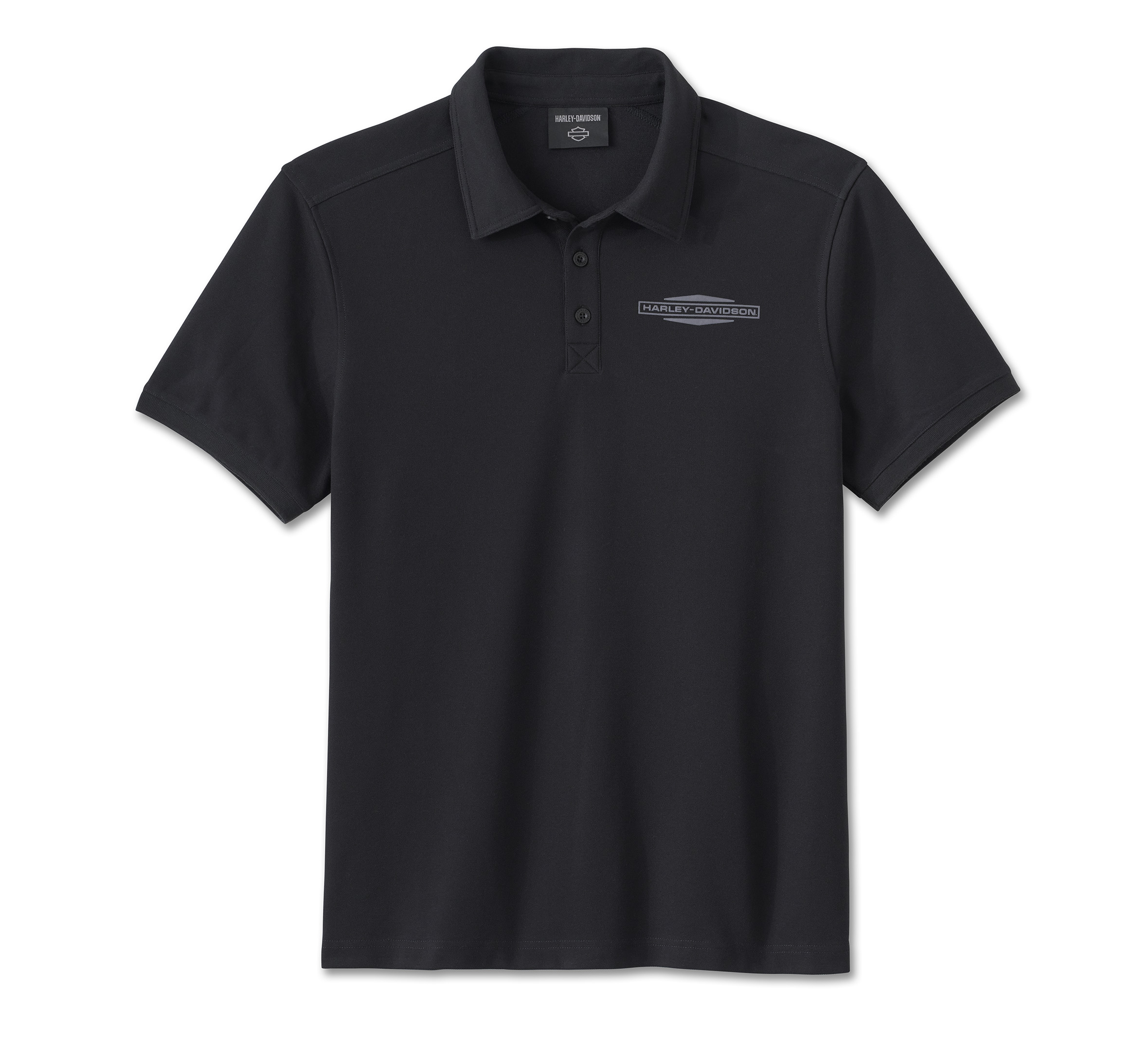 HARLEY DAVIDSON HOMME - POLO MANCHES COURTES - NOIR