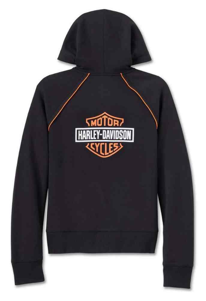 HARLEY DAVIDSON FEMME – VESTE À CAPUCHON – NOIR/ORANGE