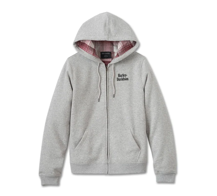 HARLEY DAVIDSON FEMME - VESTE À CAPUCHON - GRIS/ROSE