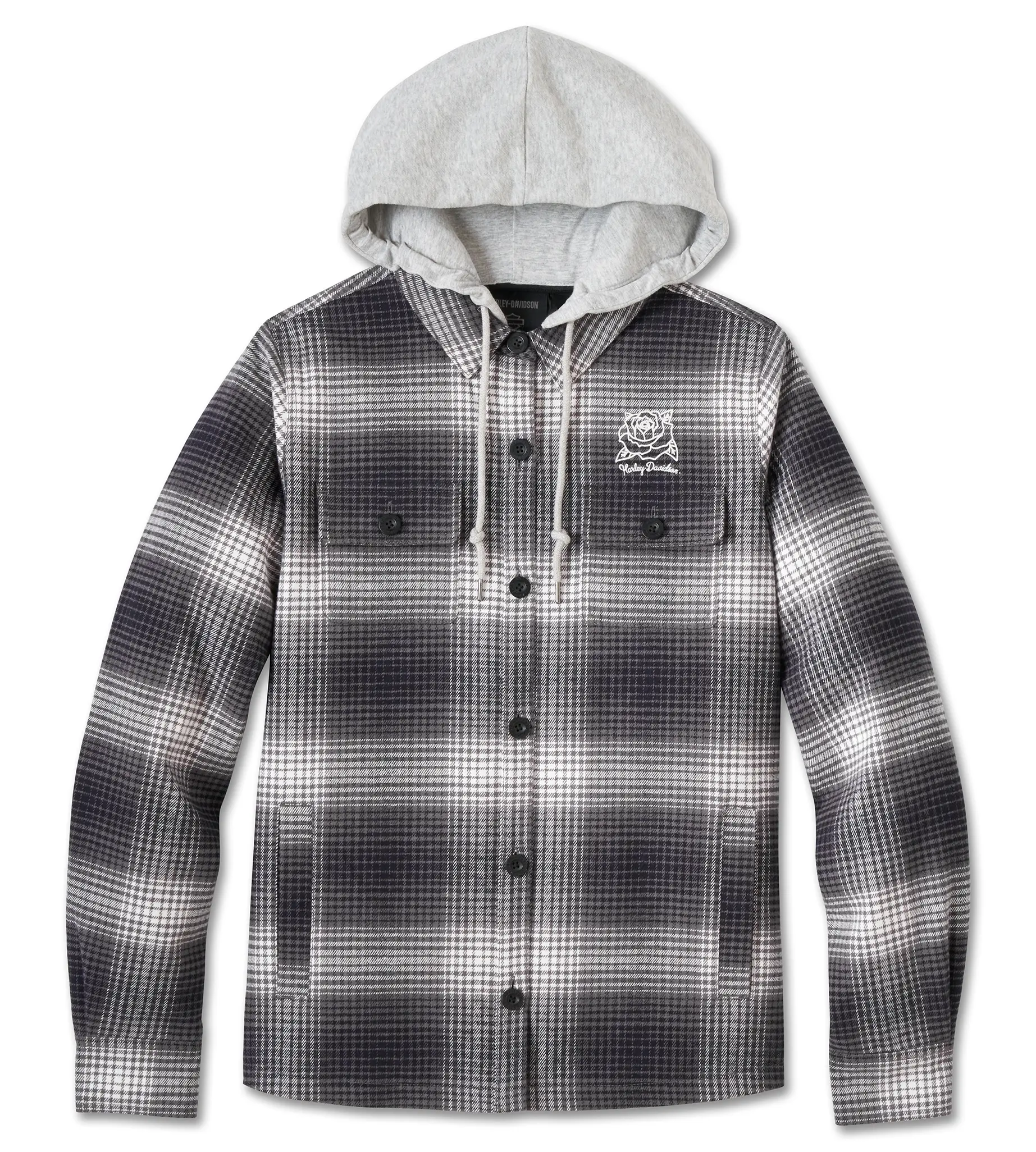 HARLEY DAVIDSON FEMME - CHEMISE JACKET À CAPUCHON - GRIS