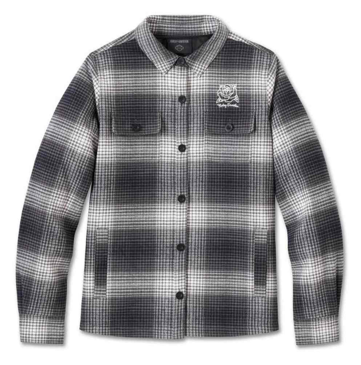 HARLEY DAVIDSON FEMME – CHEMISE JACKET À CAPUCHON – GRIS