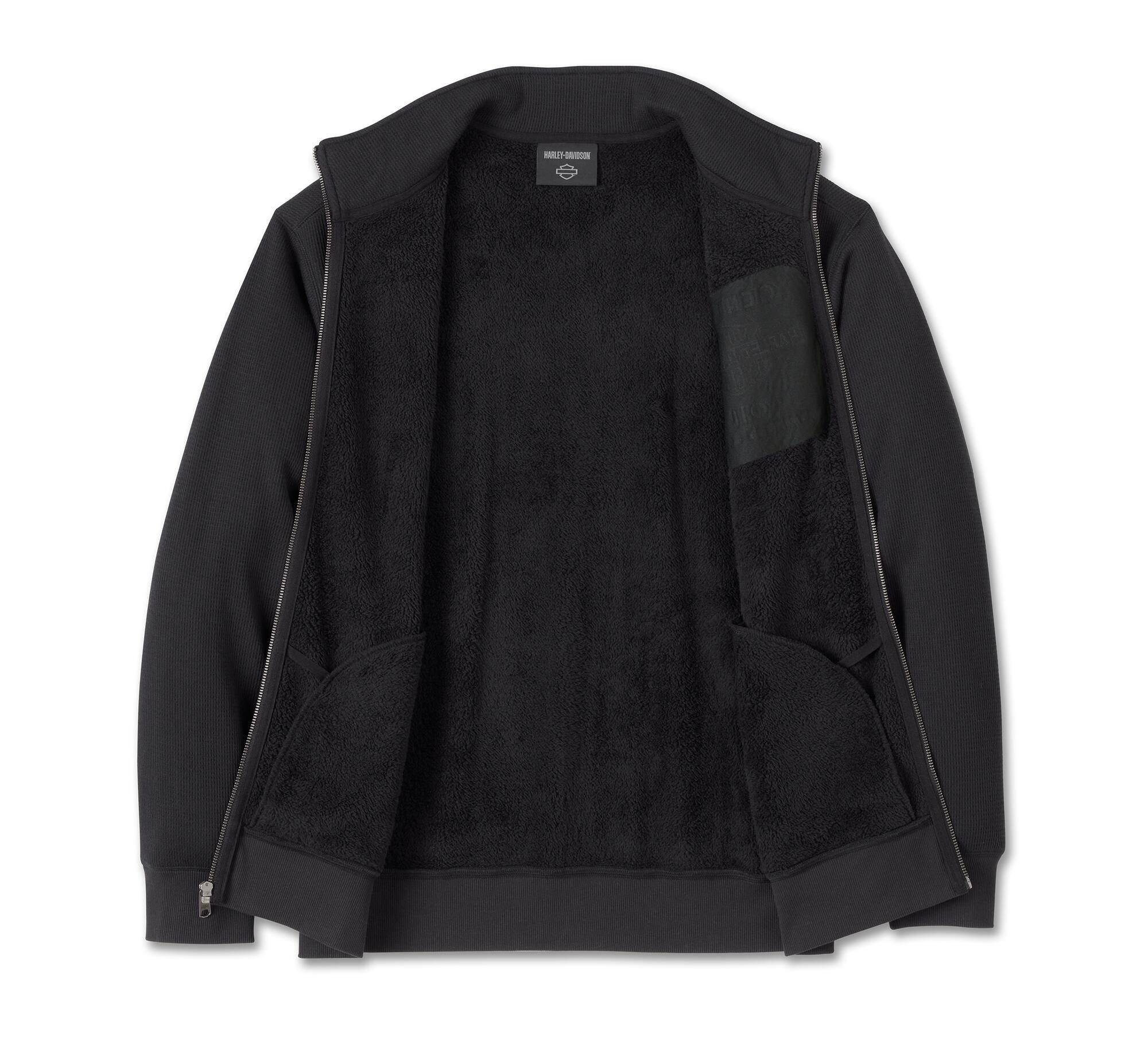 HARLEY DAVIDSON HOMME – VESTE COL MOCK – NOIR/ROUGE
