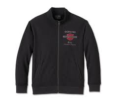 HARLEY DAVIDSON HOMME - VESTE COL MOCK - NOIR/ROUGE