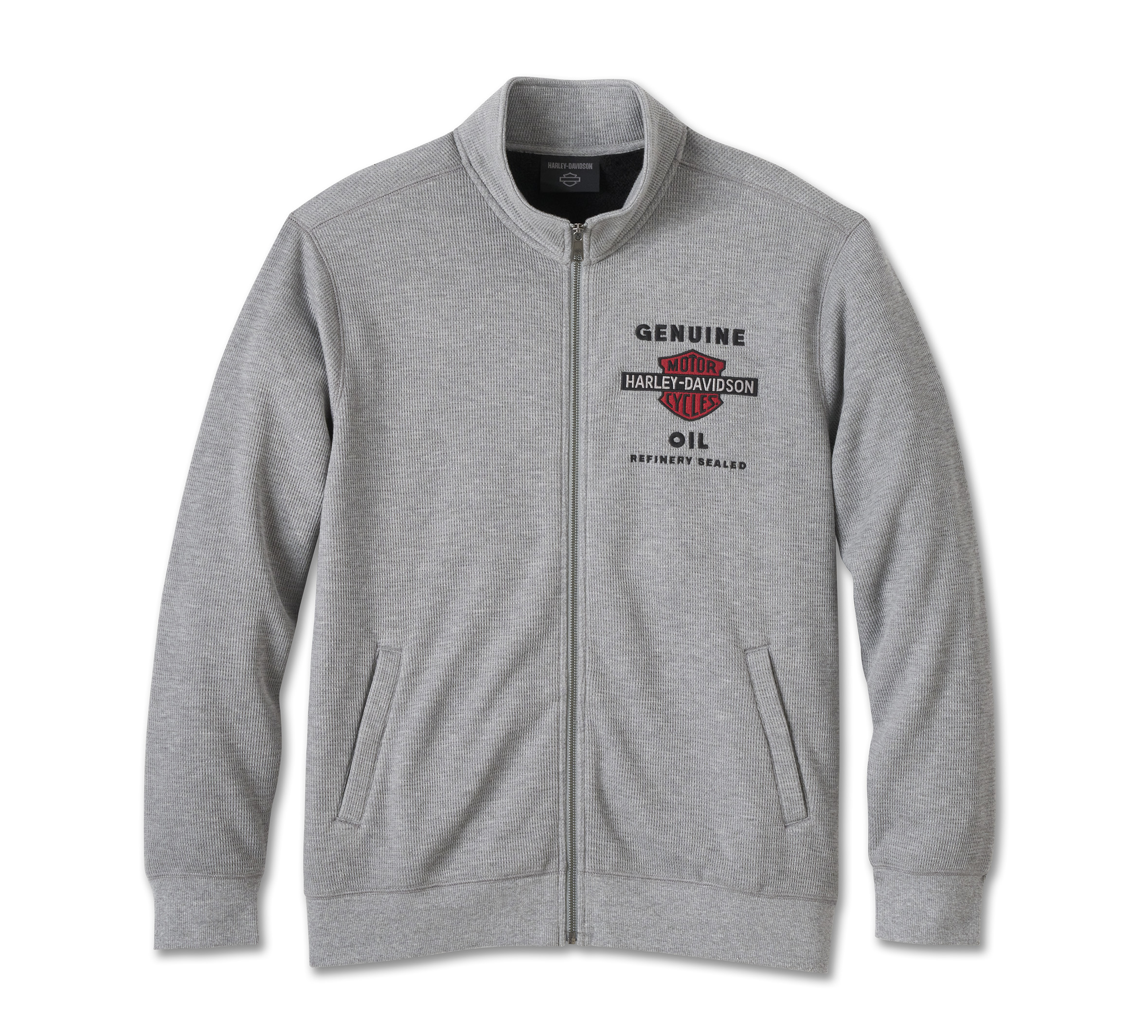 HARLEY DAVIDSON HOMME - VESTE COL MOCK - GRIS/ROUGE