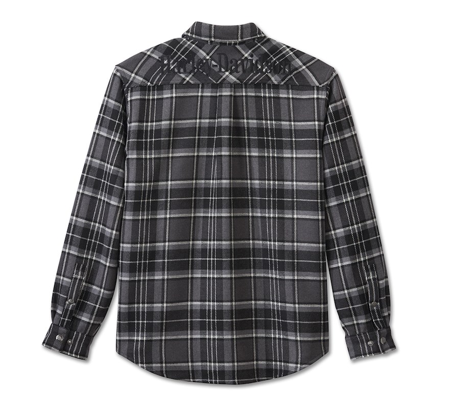 HARLEY DAVIDSON HOMME – BLOUSON À CARREAUX – NOIR/GRIS