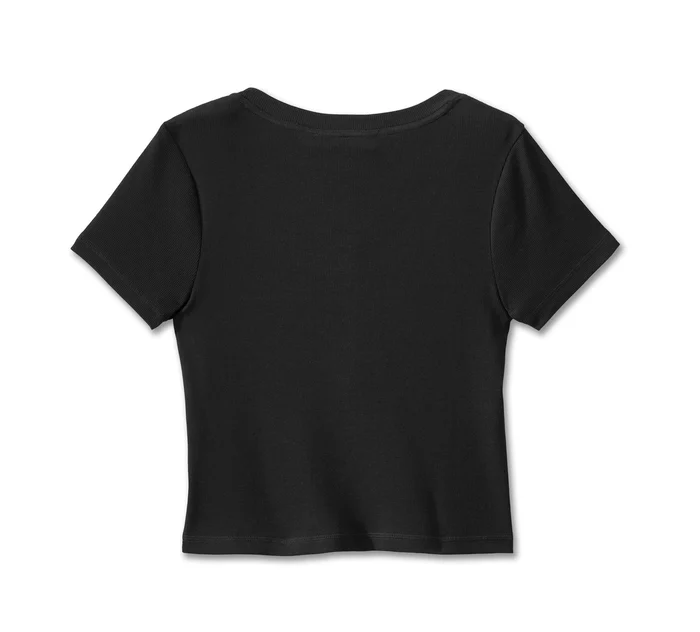 HARLEY DAVIDSON FEMME – TSHIRT CROPTOP – NOIR