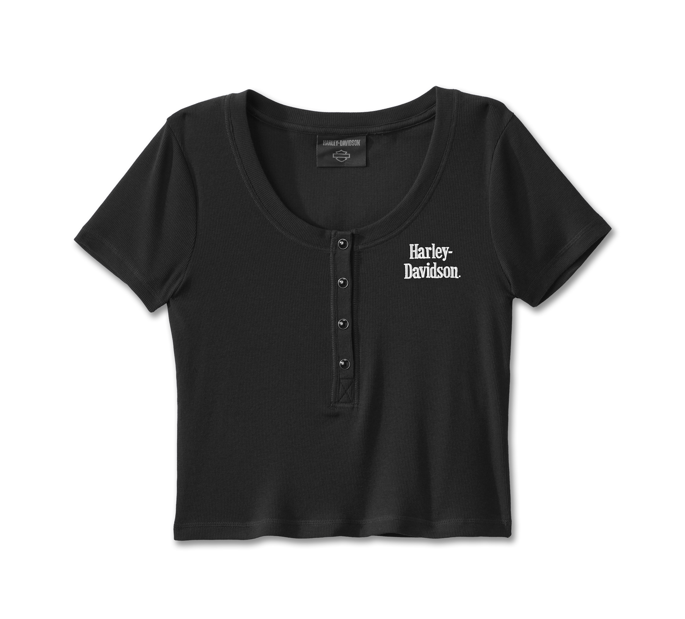 HARLEY DAVIDSON FEMME - TSHIRT CROPTOP - NOIR