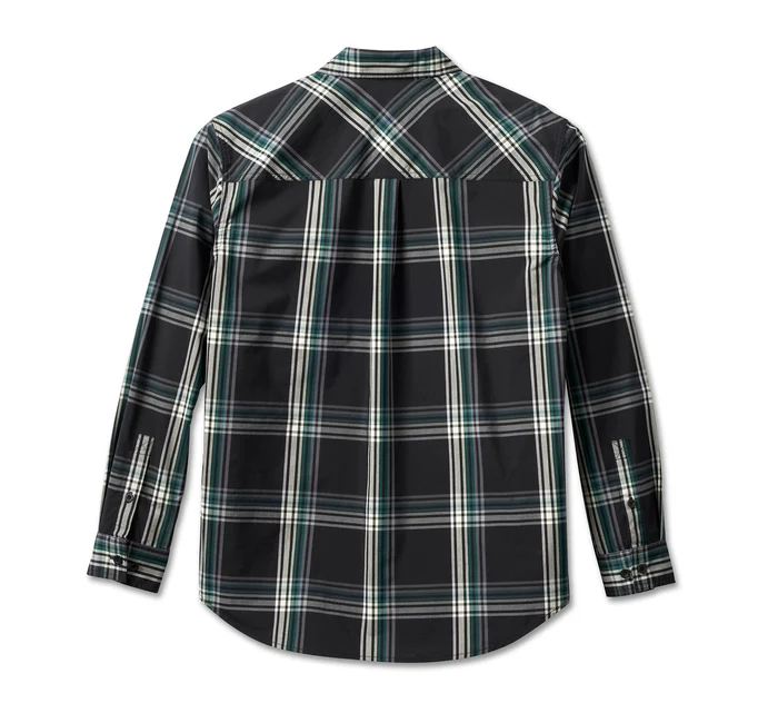HARLEY DAVIDSON HOMME – CHEMISE À CARREAUX – NOIR/VERT