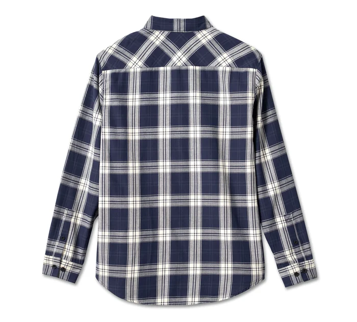 HARLEY DAVIDSON HOMME – CHEMISE MANCHES LONGUES – BLEU/BLANC