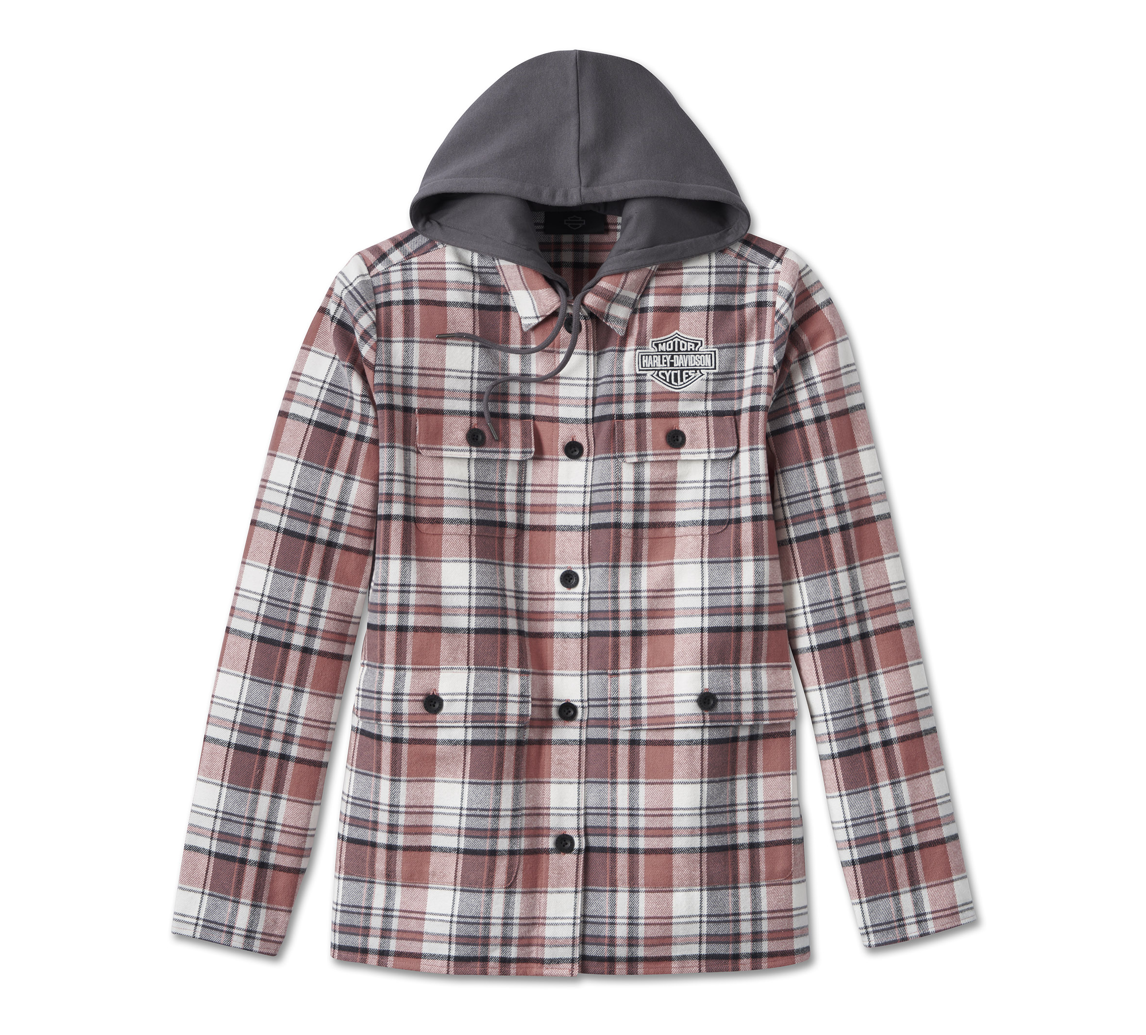 HARLEY DAVIDSON FEMME - CHEMISE À CAPUCHON - GRIS/ROSE