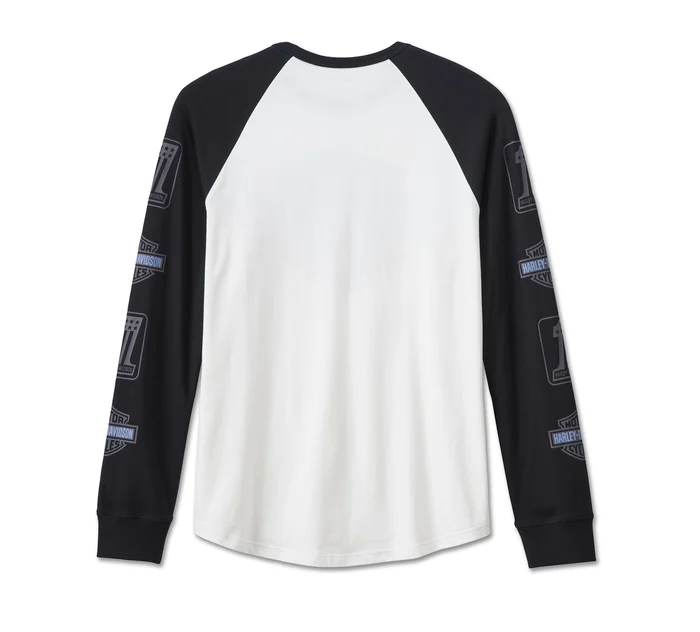 HARLEY DAVIDSON HOMME – CHANDAIL MANCHES LONGUES – BLANC/BLEU