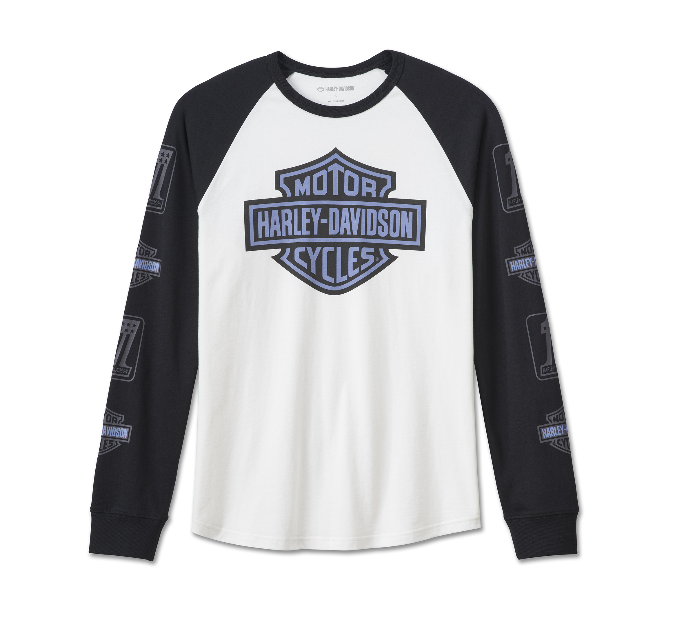 HARLEY DAVIDSON HOMME – CHANDAIL MANCHES LONGUES – BLANC/BLEU