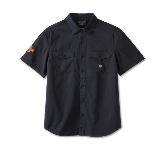 HARLEY DAVIDSON HOMME - CHEMISE MANCHES COURTES - NOIR