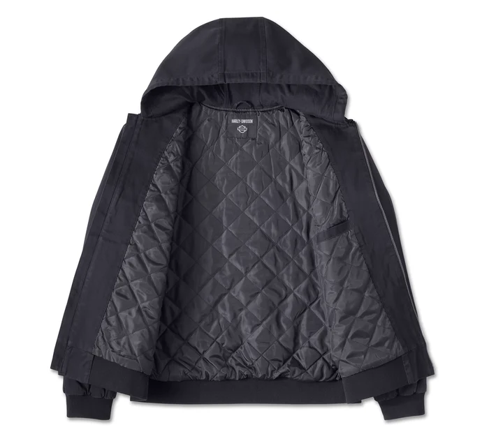 HARLEY DAVIDSON HOMME – MANTEAU À CAPUCHON – NOIR