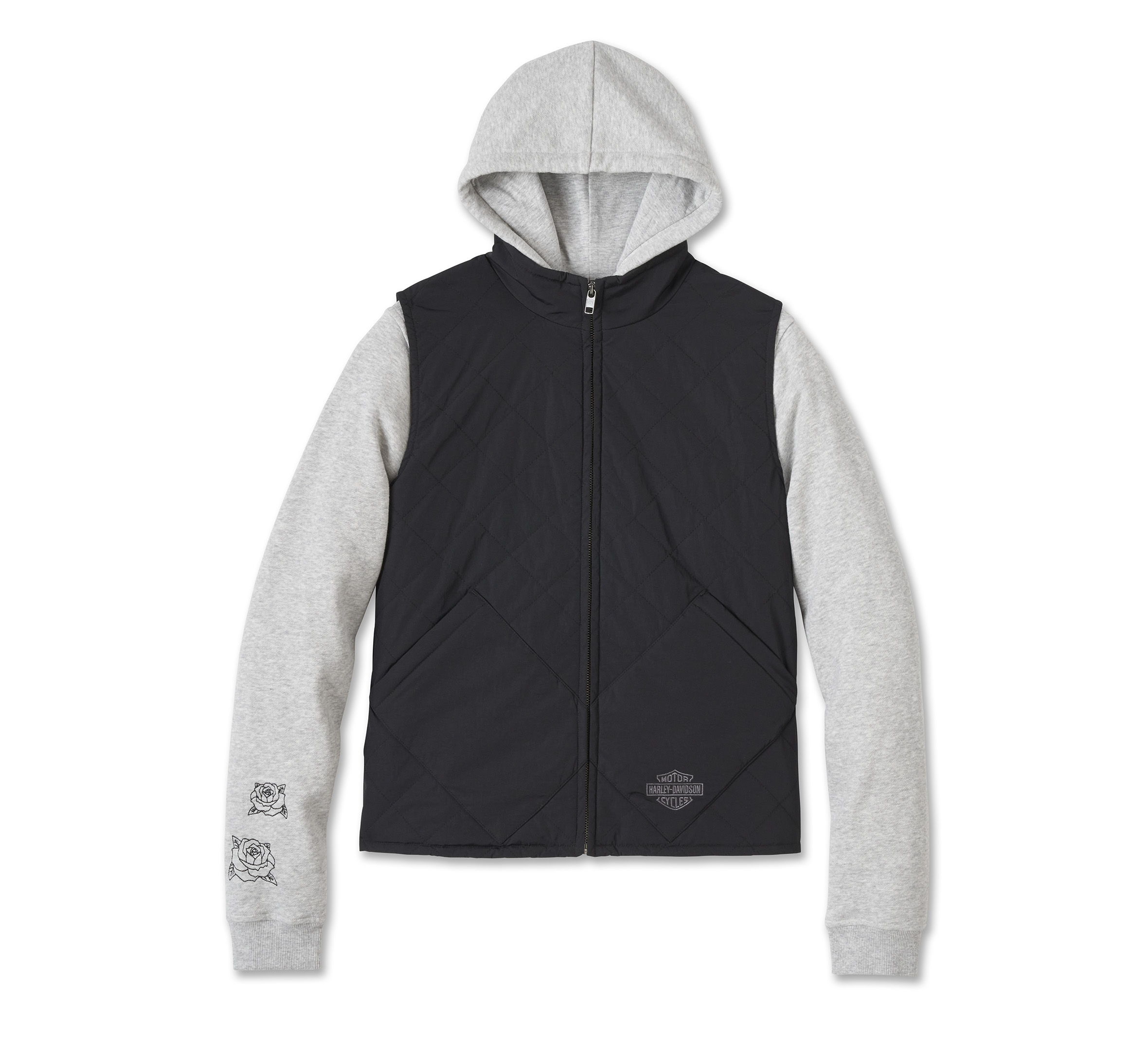 HARLEY DAVIDSON FEMME - MANTEAU 3EN1 - GRIS/NOIR