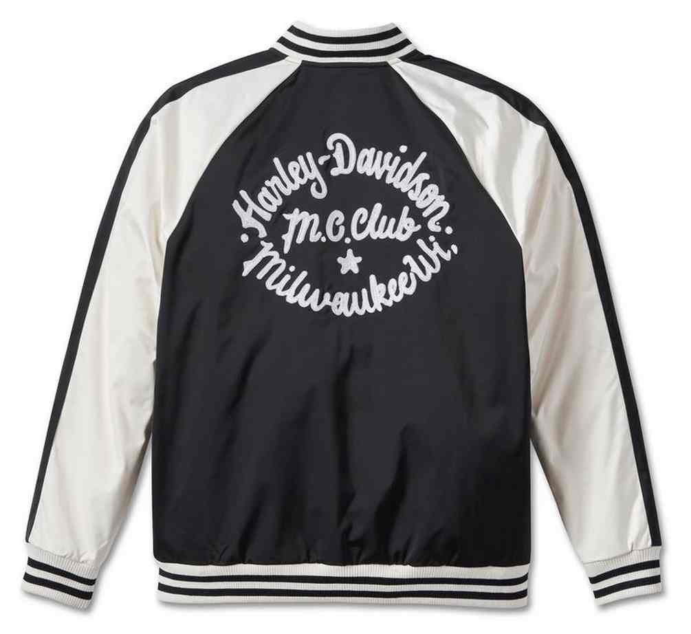 HARLEY DAVIDSON HOMME – BLOUSON SATINÉ – BLANC/NOIR