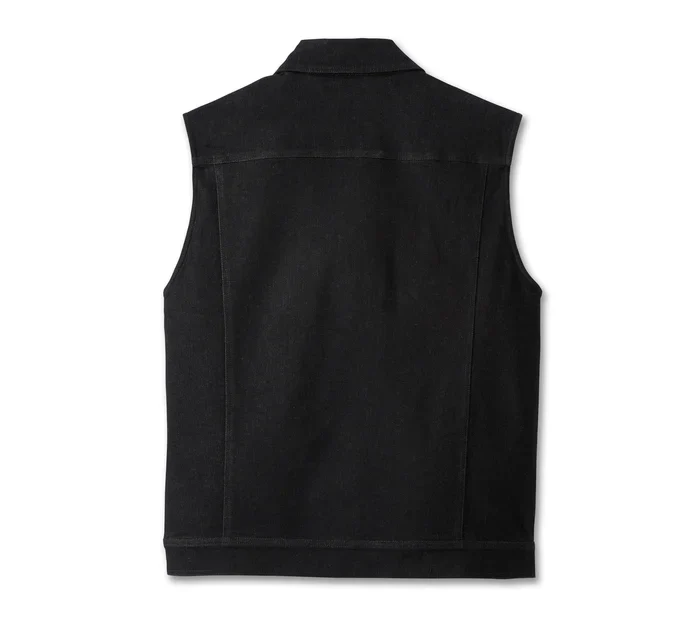 HARLEY DAVIDSON HOMME – VESTE JEANS SANS MANCHES – NOIR